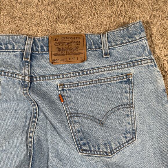 Vintage Levi's Jeans Mens 40x30* Blue Denim 560 Loose Fit Tapered Leg Orange Tab - Picture 6 of 9
